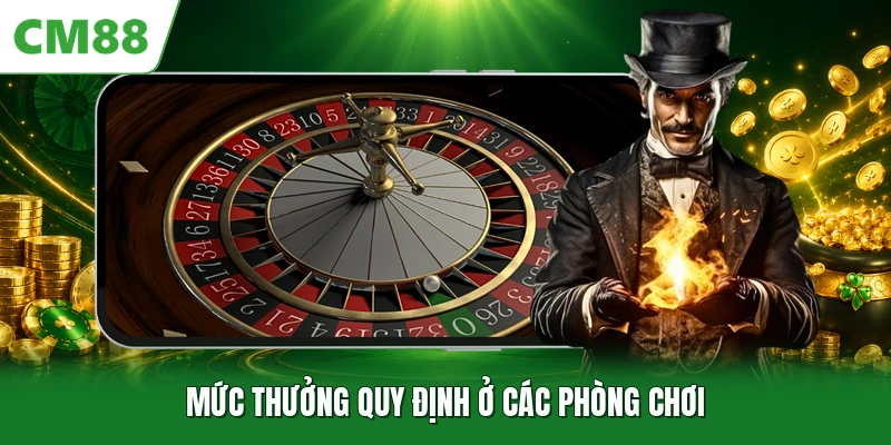 Roulette CM88 - Trò Chơi Vòng Quay Số Trực Tuyến Hấp Dẫn Mức thưởng quy định ở các phòng chơi